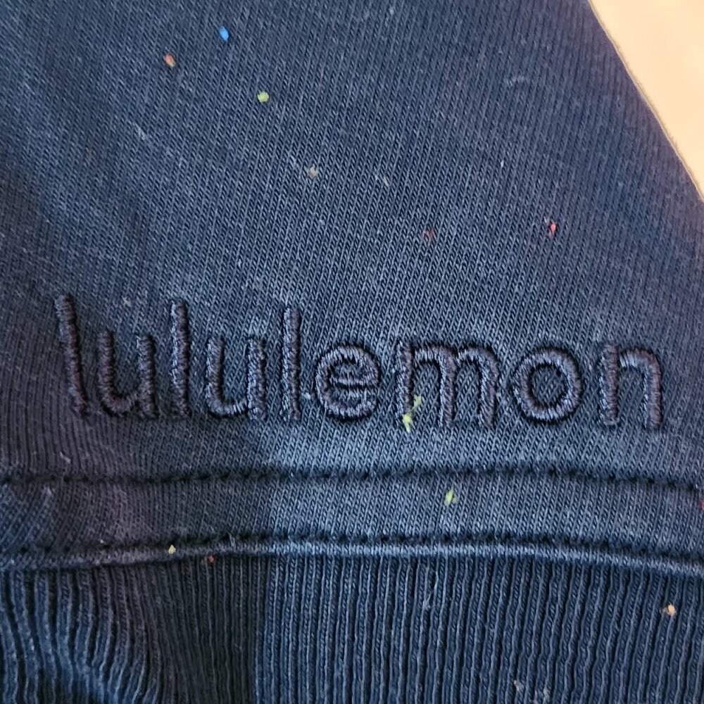 Lululemon Black Cotton Terry Rainbow Speckle Back In Action Hoodie - Picture 7 of 7